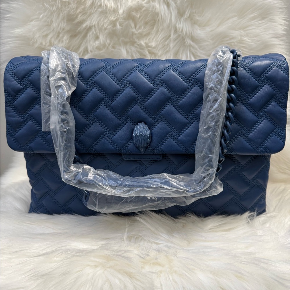 Kurt Geiger Quilted Shoulder Bag in Blue - Picture 8 of 9